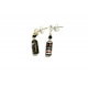 Black Floral Millefiori Drop Earrings